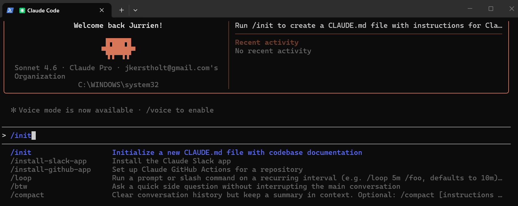 claude code terminal voorbeeld