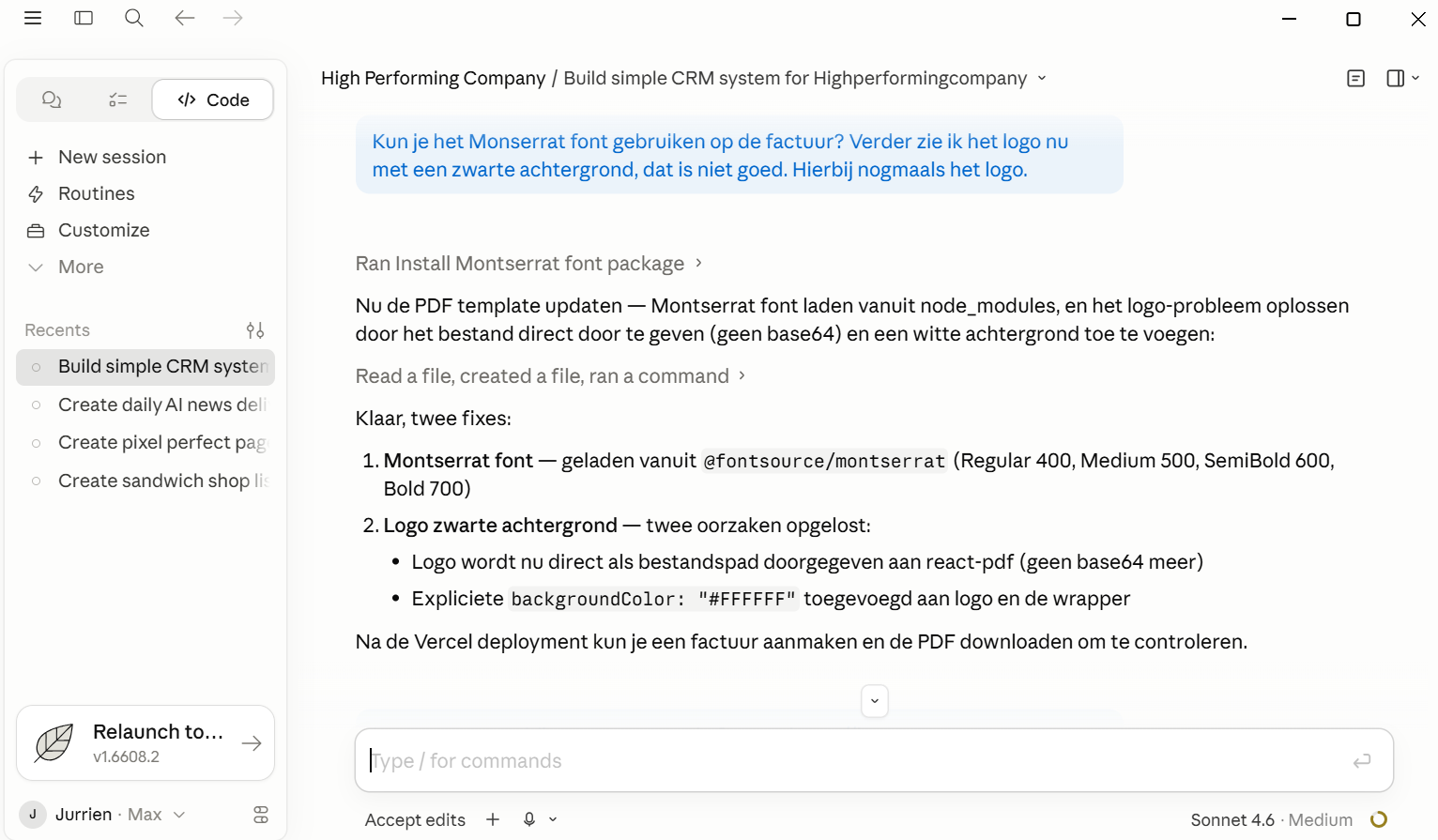 De Claude desktop applicatie