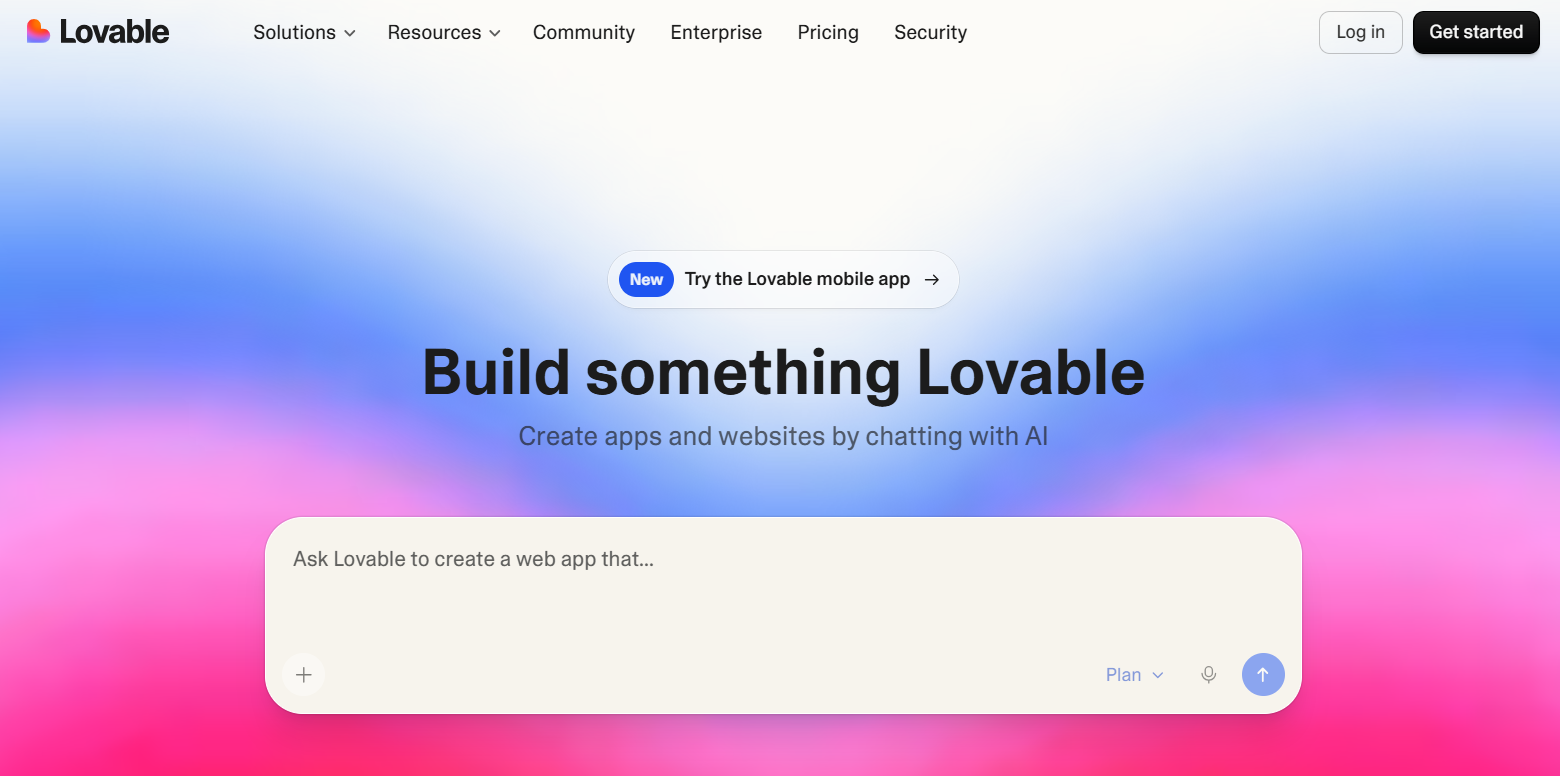 Lovable start pagina