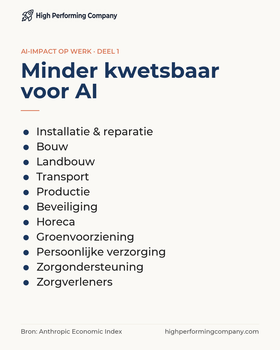 Banen die minder kwetsbaar zijn voor AI