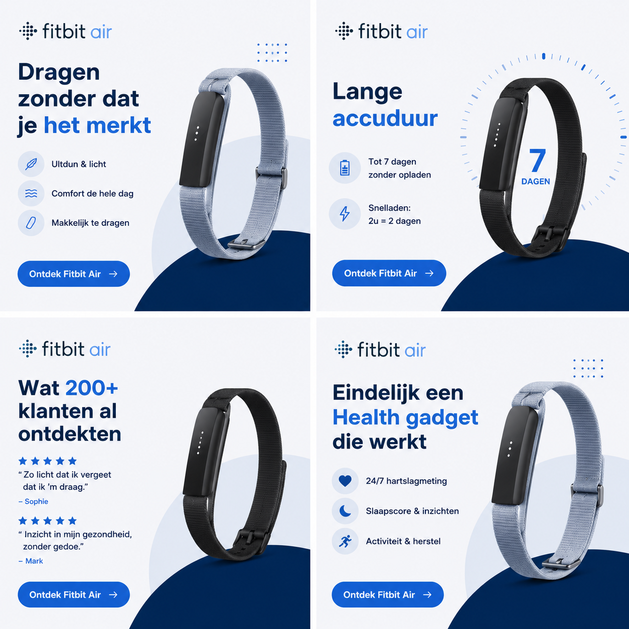 Vier advertentievarianten